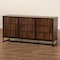 Baxton Studio Neil Modern Walnut Brown Finished Wood and Black Finished Metal 3-Door Dining Room Sideboard Buffet 178-11214-Zoro - alternate 4